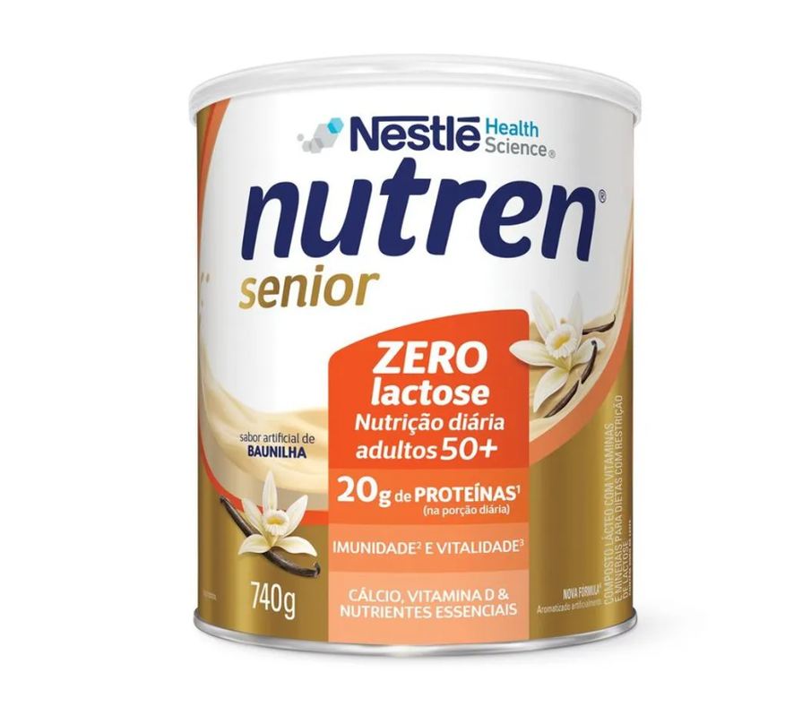 Senior Nutren Zero Lactose sabor Baunilha 740g