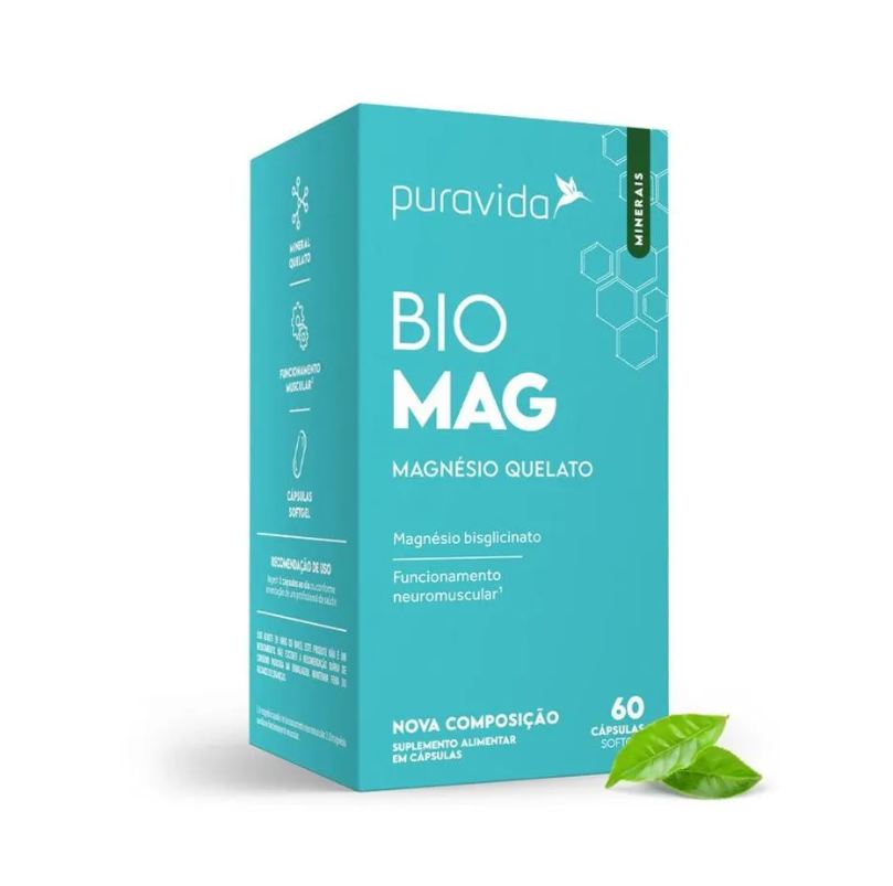 Mag Bio Puravida Magnésio Quelato 60 cápsulas