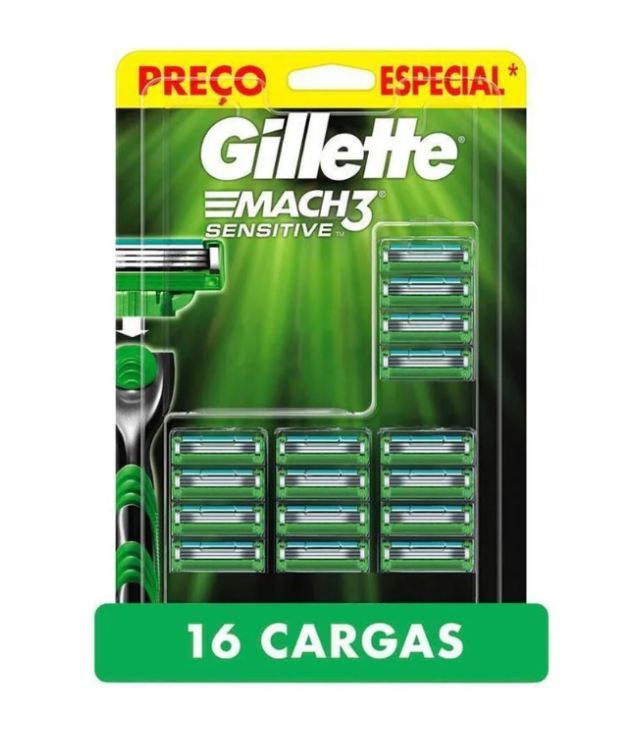 Gillette Carga para Aparelho de Barbear Mach3 Sensitive 16 unidades