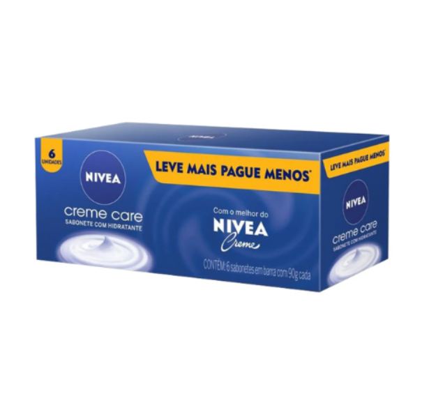 Nivea Kit Sabonete em Barra Creme Care 90g com 6 unidades