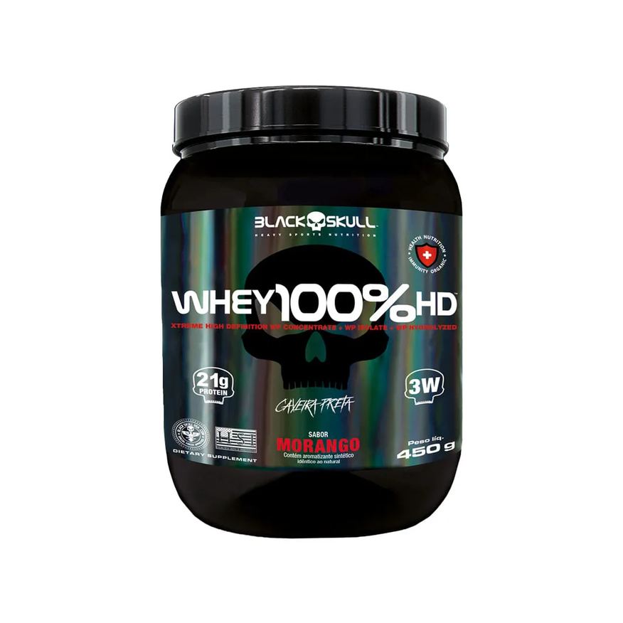 Whey Black 100% Hd 450g Morango