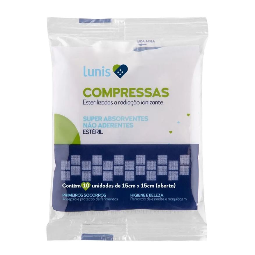 De Compressa Gaze Não Aderente Lunis 10 Unidades