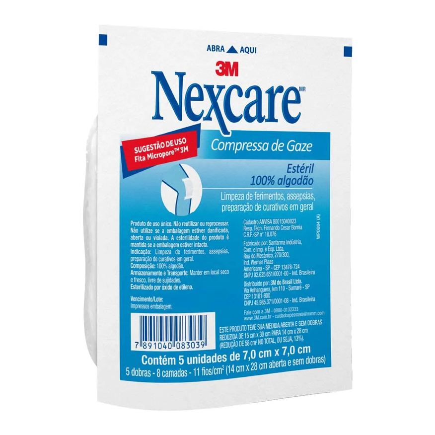 Gaze Compressa 3m Nexcare Com 5 70cmx70cm Esteril