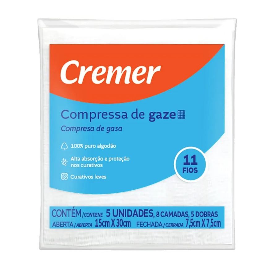 Gaze Compressa Cremer C/5 15cmx30cm