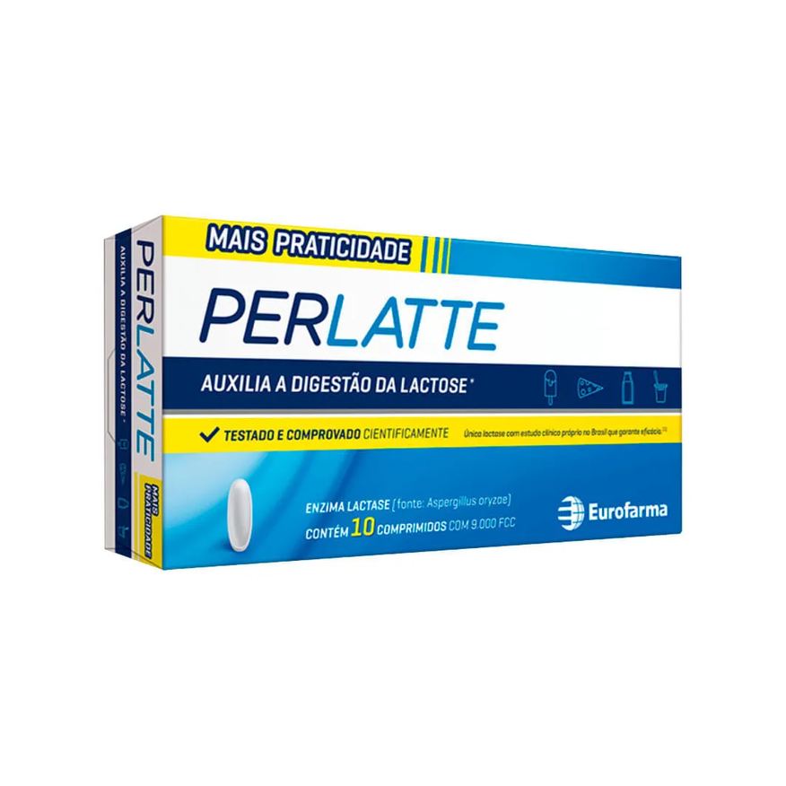 Lactase Enzima 9.000 Fcc Perlatte 10 Comprimidos