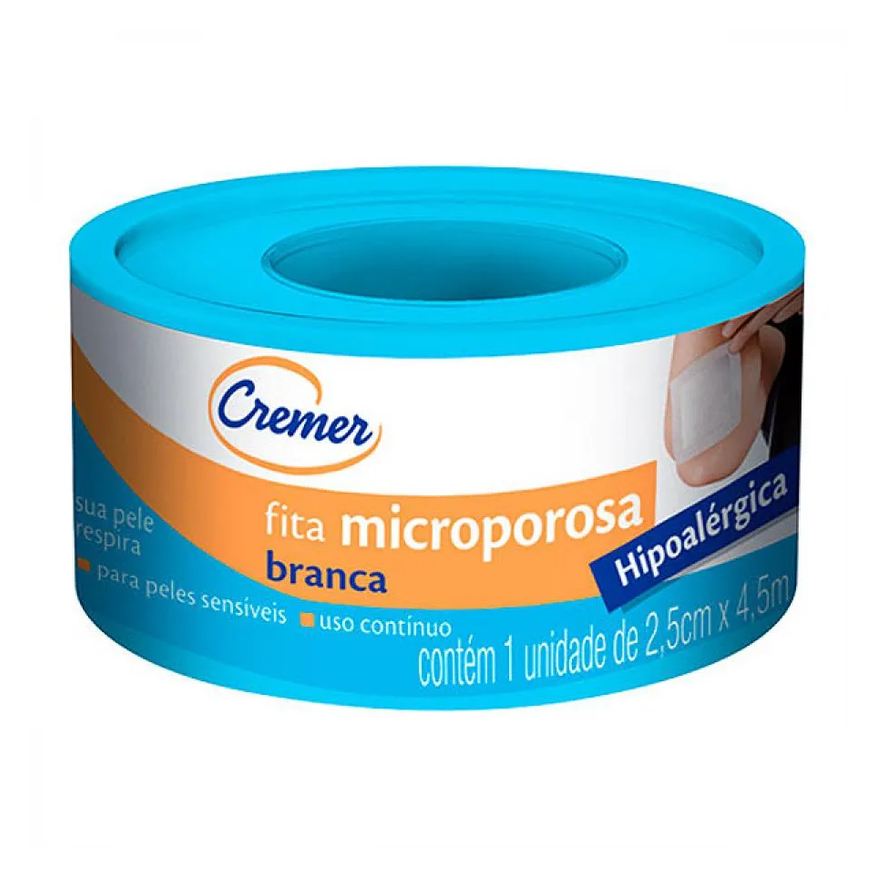 Microporosa Fita Cremer 2,5cmx4,5m Branca