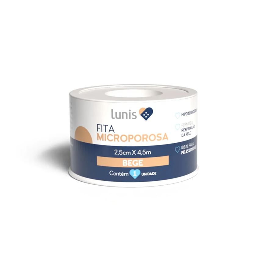 Microporosa Fita Lunis Bege 2,5cm X 4,5m