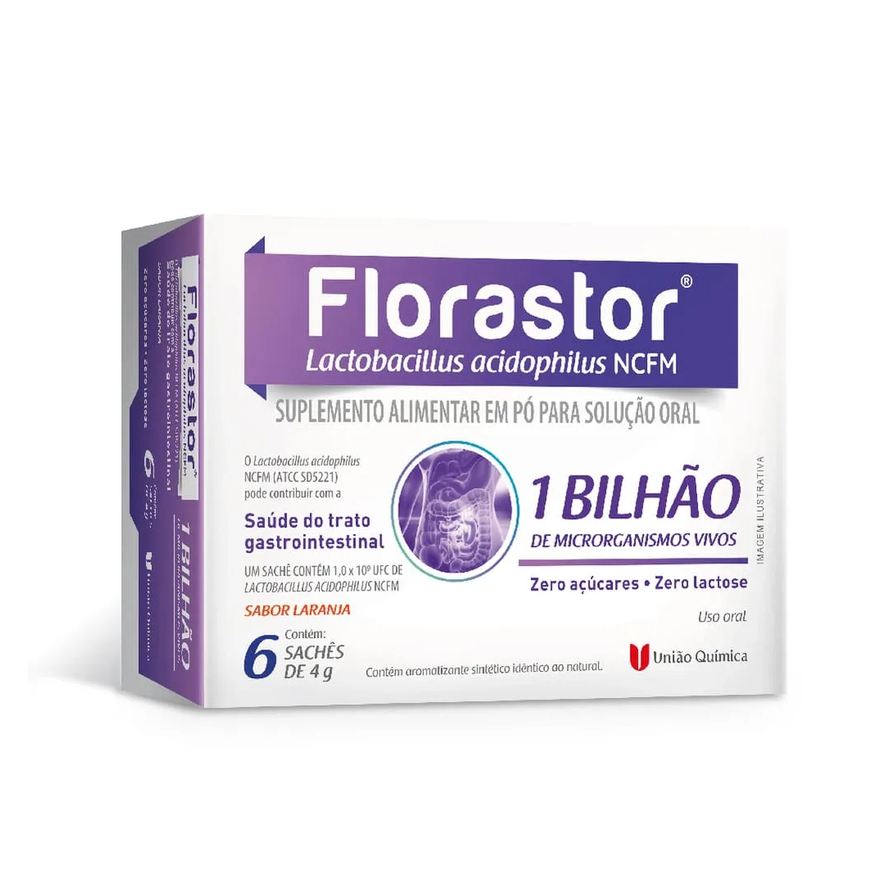 Com Florastor 6x4g Saches 1bilhao Laranja