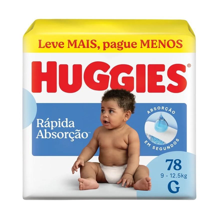 Huggies Fralda G Rápida Absorção 78 Unidades
