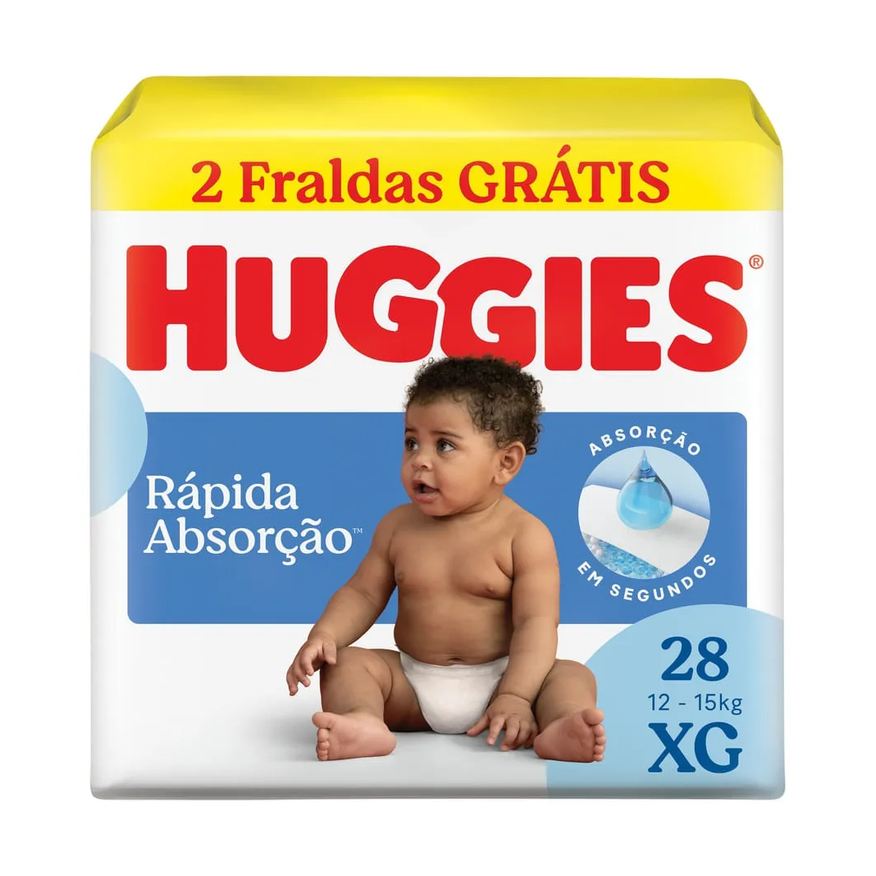 Huggies Fralda Xg Rápida Absorção 28 Unidades