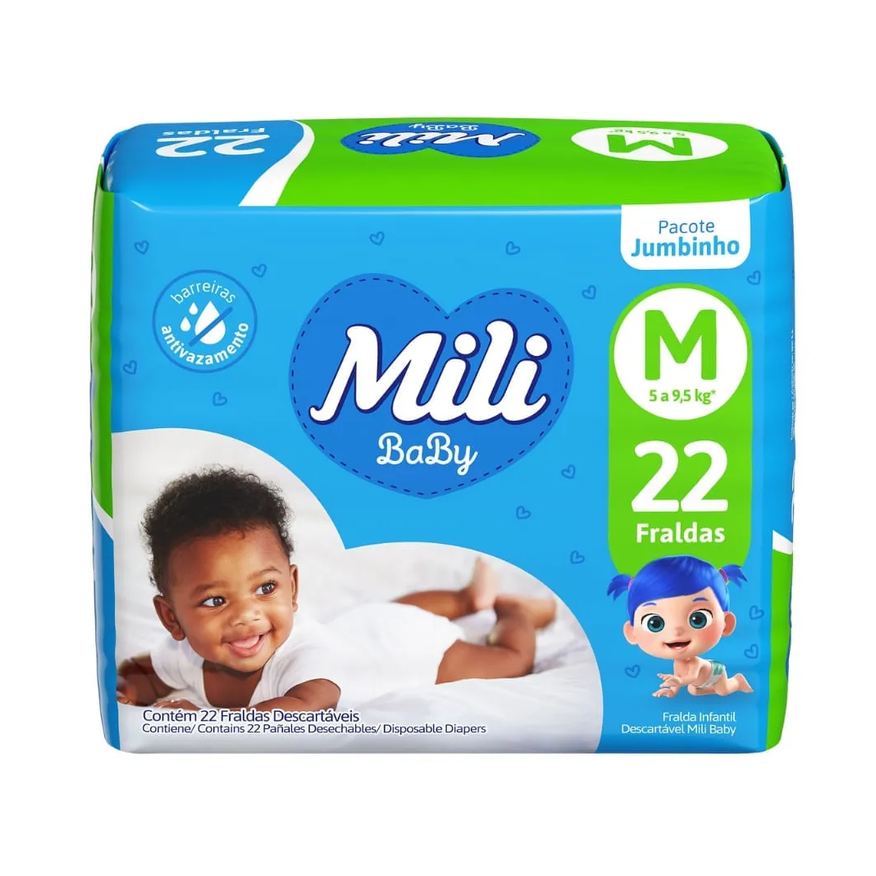 Mili Fralda Ultra Seca M Jumbinho 22 Unidades