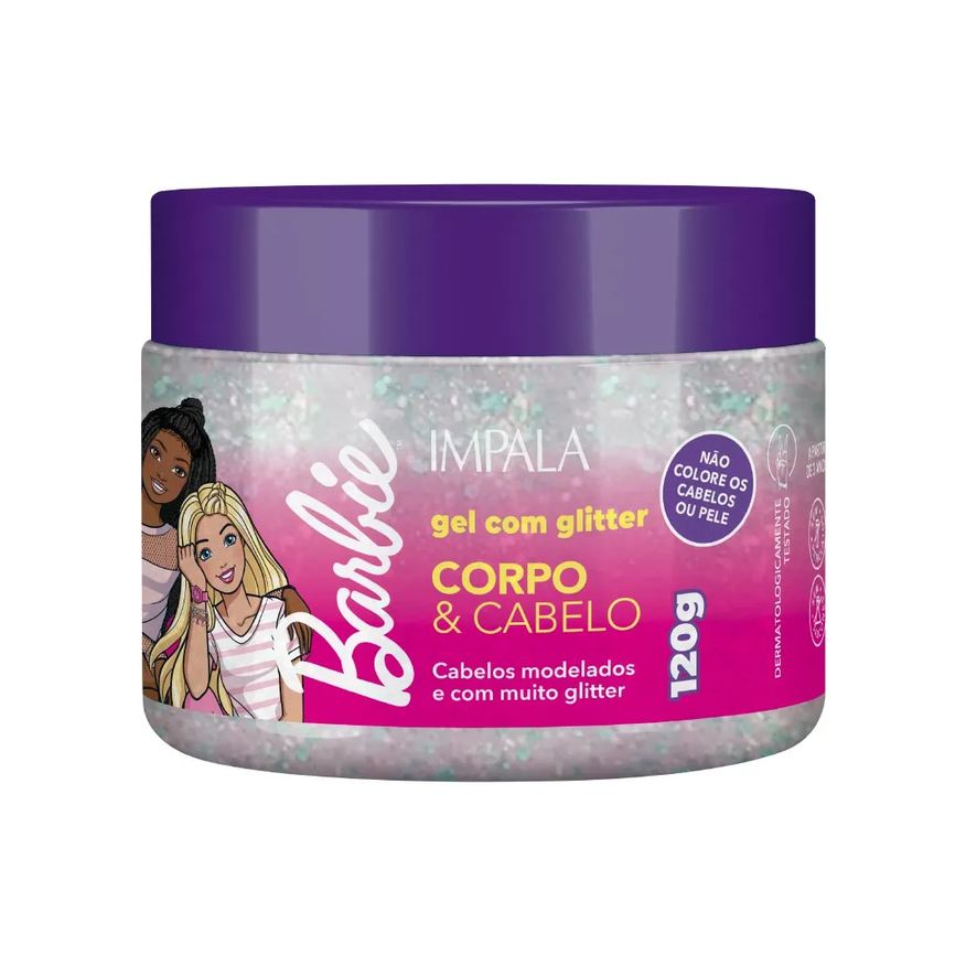 Com Gel Glitter Impala Barbie 120g Corpo E Cabelo