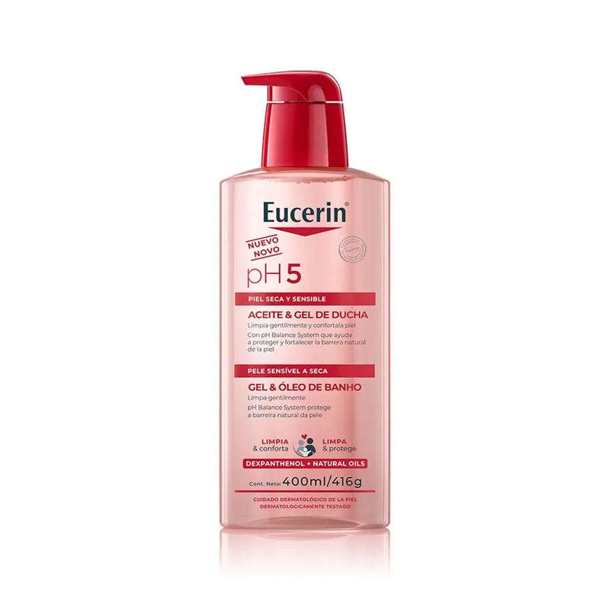 Eucerin Gel E Óleo De Banho Ph5 Pele Seca 400ml