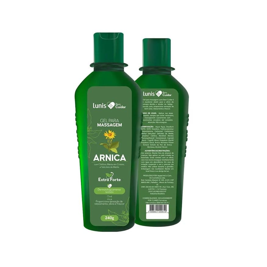 Para Gel Massagem Arnica Extra Forte Lunis 240g