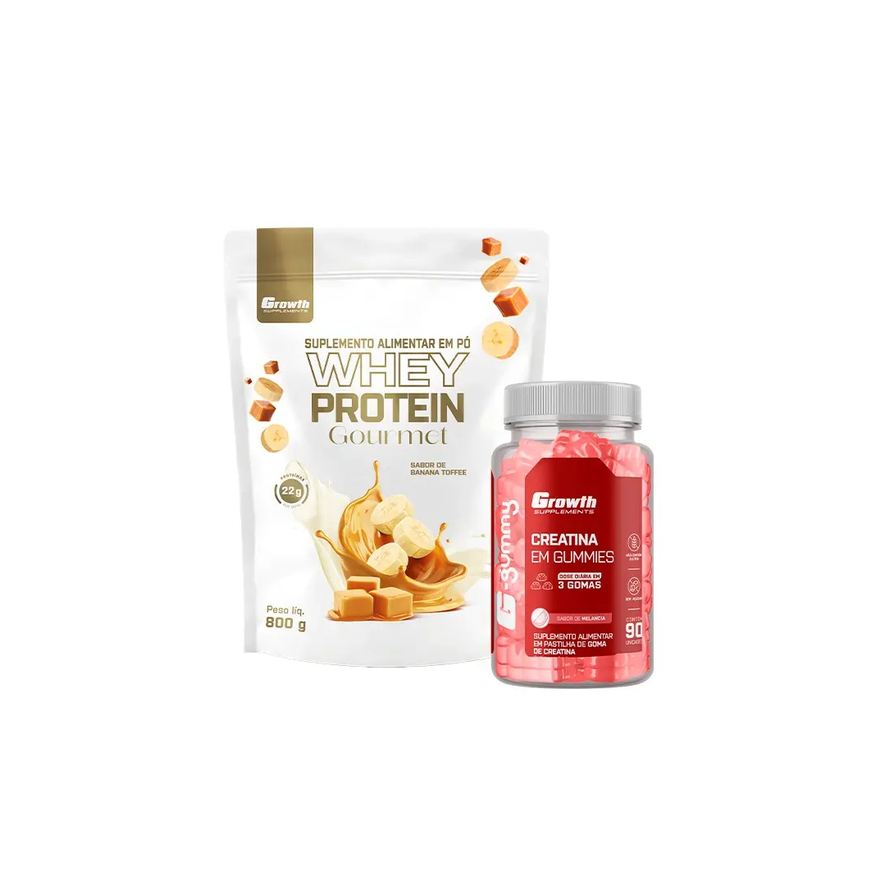 Nan Kit Whey Gourmet Banana Toffee 800g + Creatina G-Gummy