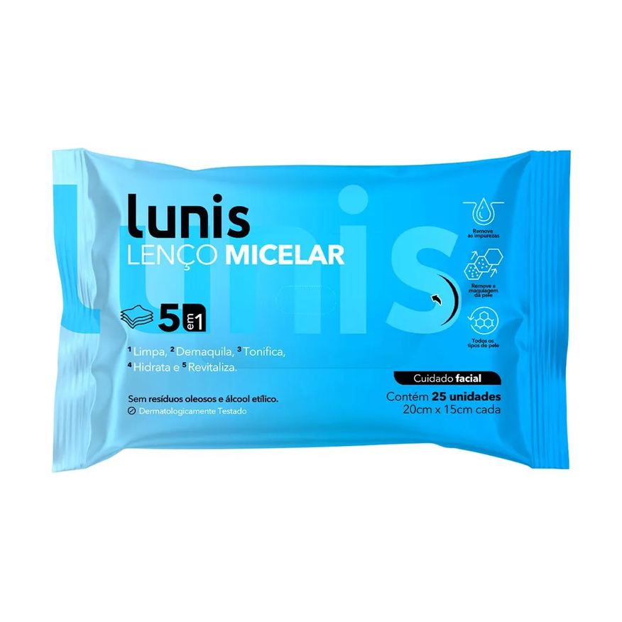 Micelar Lenco Lunis 5 Em 1 Com 25 Unidades
