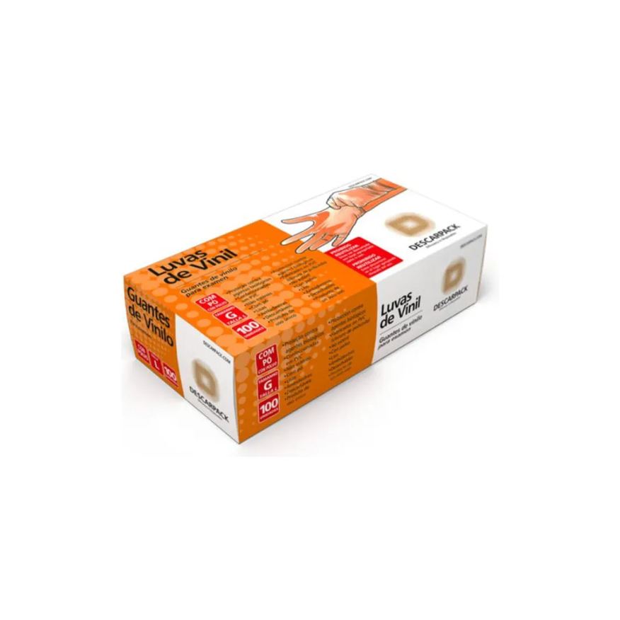 Descarpack Luva Vinil G Com 100 Unidades