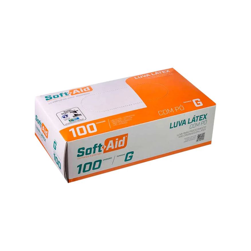 Soft Luva Aid Com 100g Com Po Latex