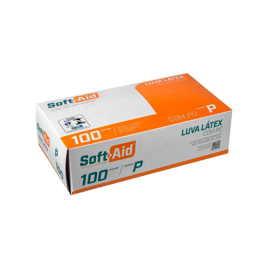 Soft Luva Aid Latex P Com 100 Unidades Com Po