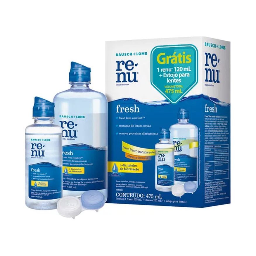 Fresh Renu 355ml + 120ml + Estojo Para Lentes