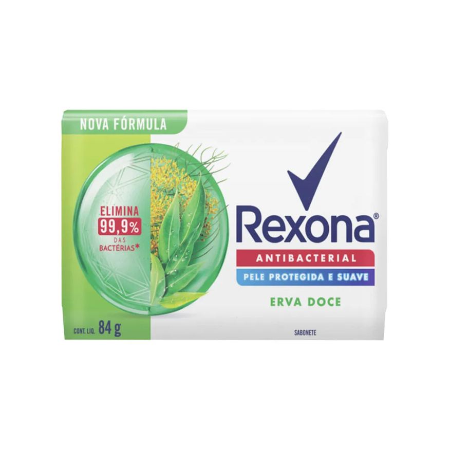 Rexona Sabonete Barra 84g Antibacterial Erva Doce