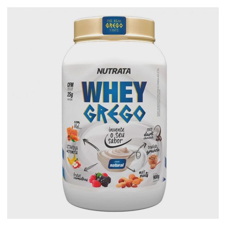 Grego Whey 900g – Nutrata (Morango com Chantilly)