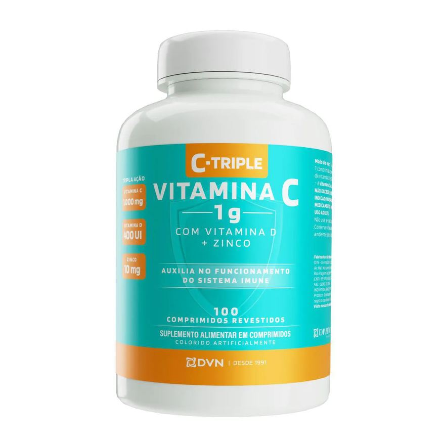 Vitamina C C-Triple Tripla Ação 1g 100 comprimidos