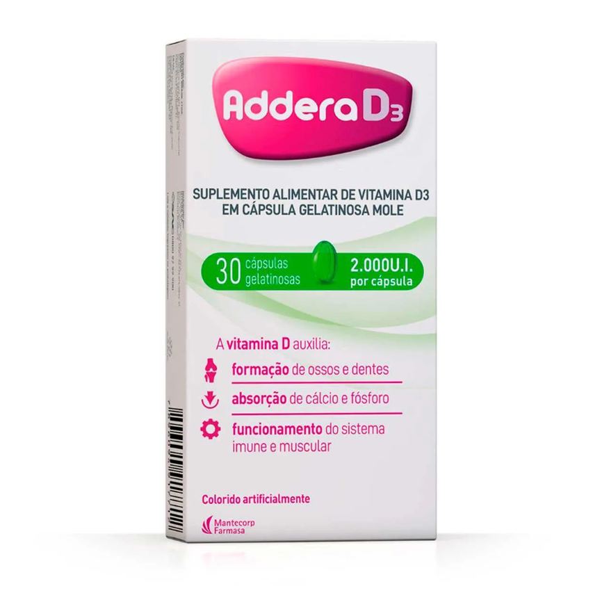 Addera Vitamina D 2.000UI D3 30 cápsulas