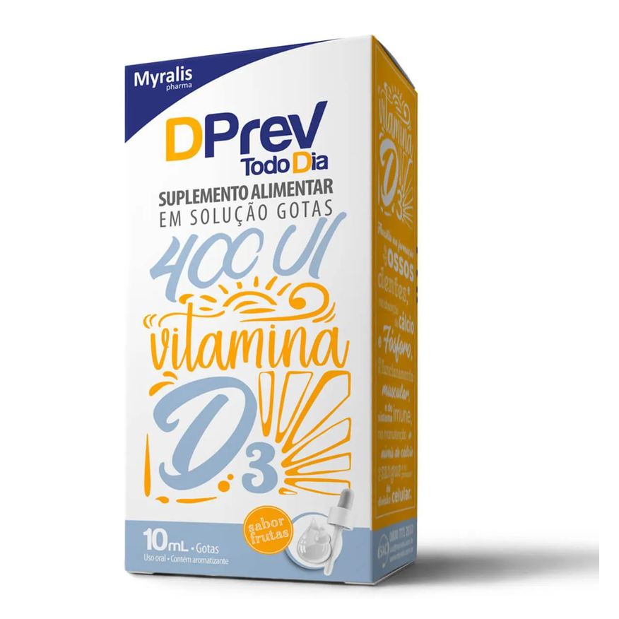 Vitamina D 400UI Dprev Todo Dia Frutas Gotas 10ml