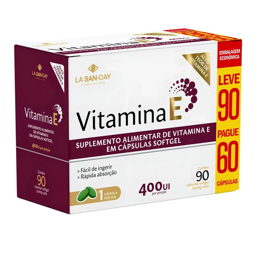 Vitamina e 400Ui Leve 90 / Pague 60 Cápsulas – La San Day