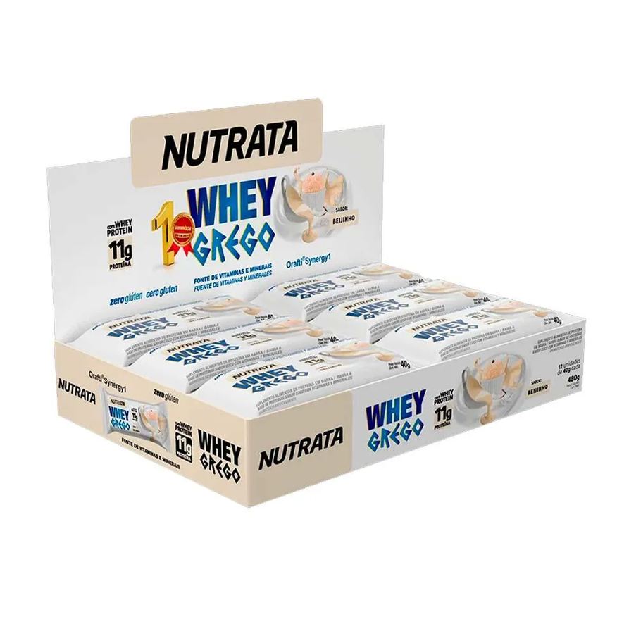 Grego Whey Bar Barrinha Sabor Beijinho Display C/12