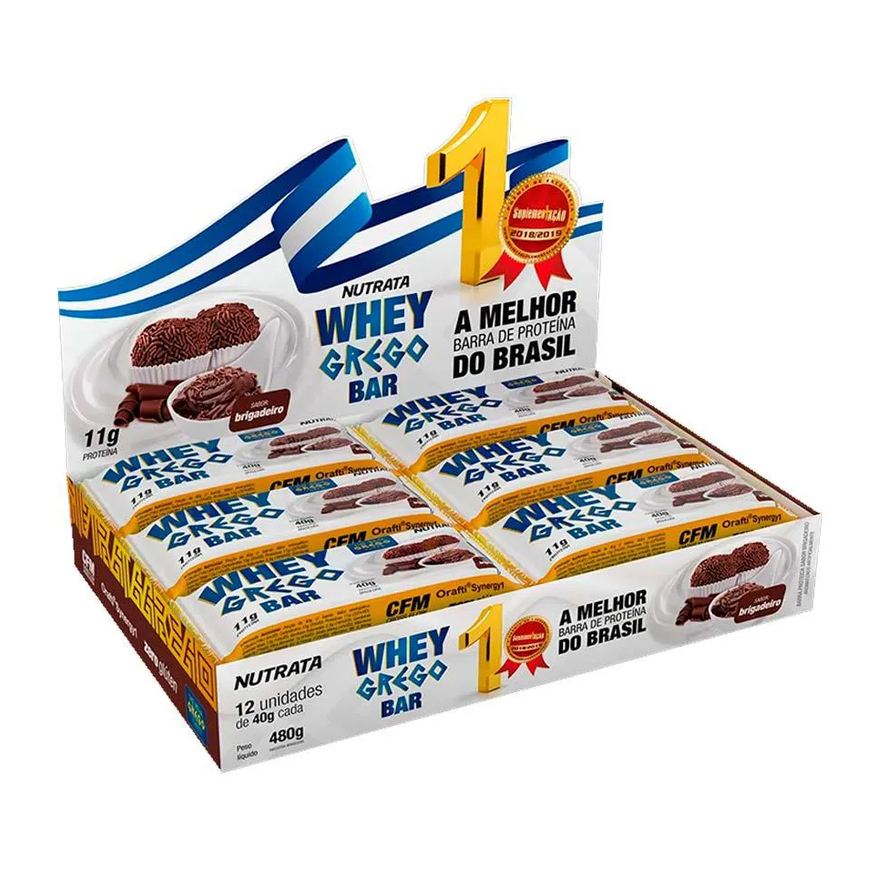 Grego Whey Bar Barrinha Sabor Brigadeiro Display C/ 12