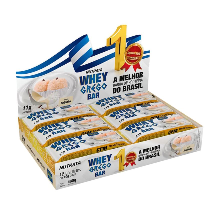 Grego Whey Bar Beijinho 12x40g – Nutrata
