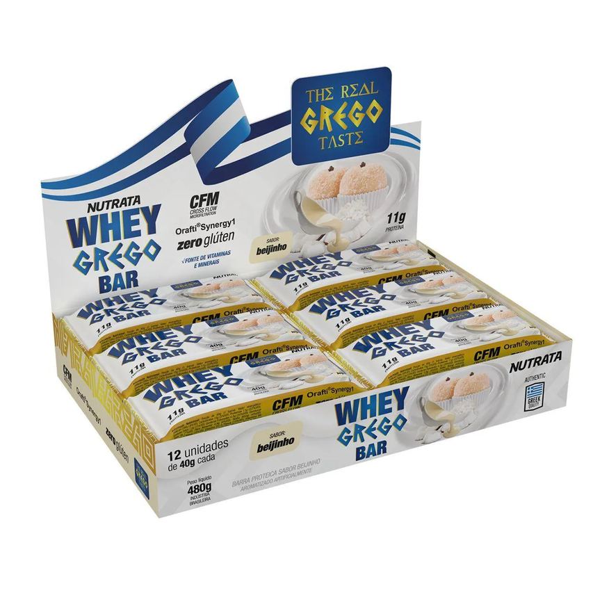 Grego Whey Bar Nutrata Beijinho 40g 12 unidades