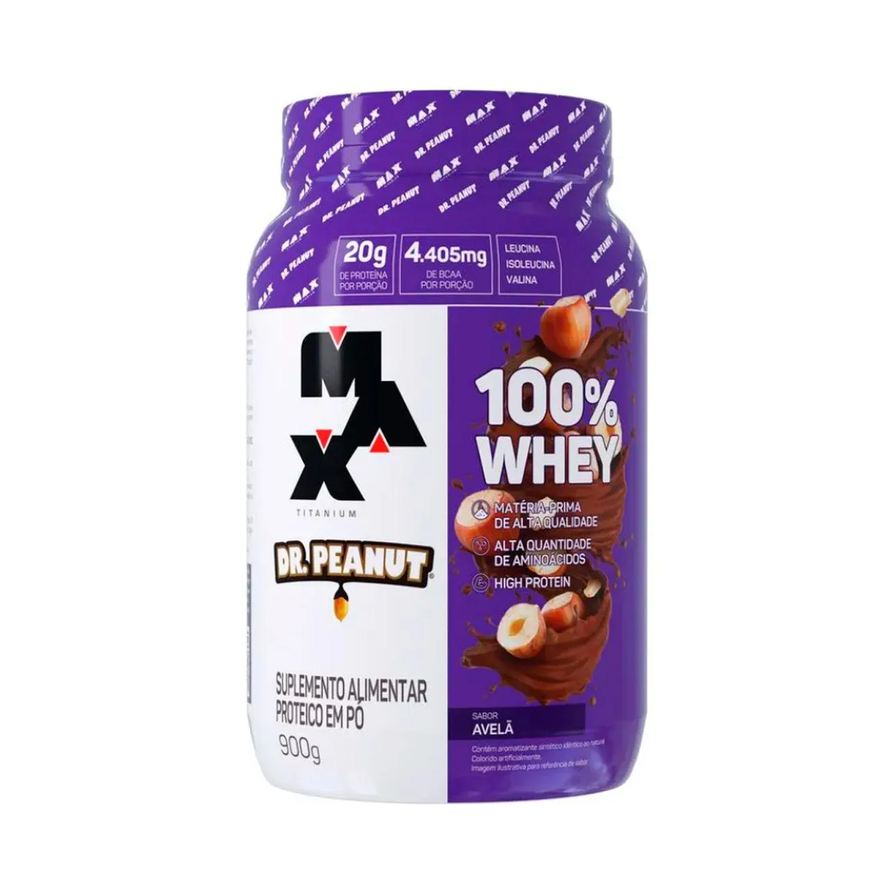 Max Titanium Whey Protein Dr. Peanut 100% Whey Avelã 900g