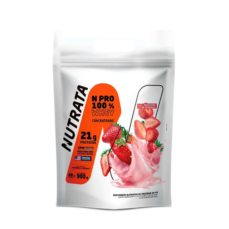 Protein Whey Nutrara NPRO 100% Morango 900g