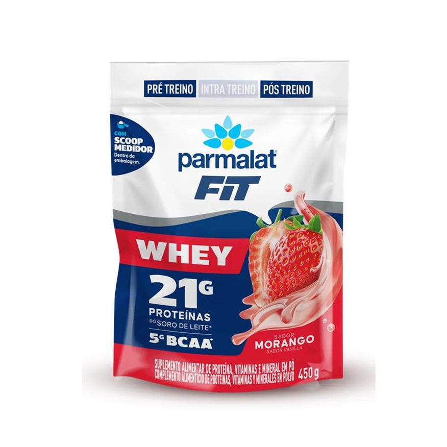 Protein Whey Parmalat Whey Fit Morango 450g