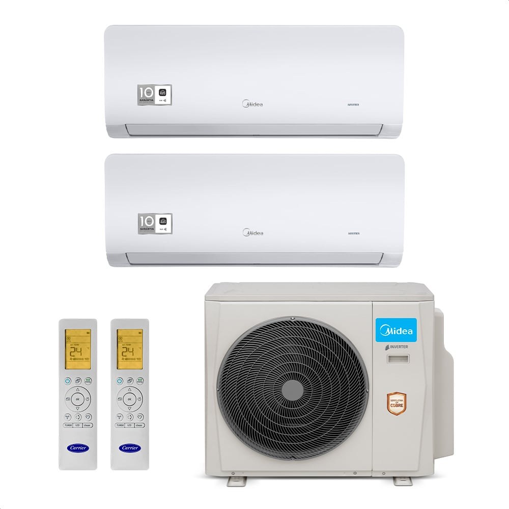 Multi-Split Midea Bi Split — Cond. 18.000 + 1x 9.000 + outras evap. BTUs 220V Quente/Frio Inverter — Selo Procel A