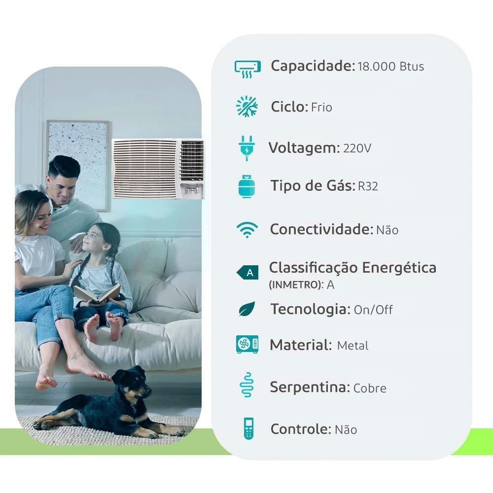 Midea Ar de Janela 18.000 BTUs 220V Frio — Selo Procel A - vista 2