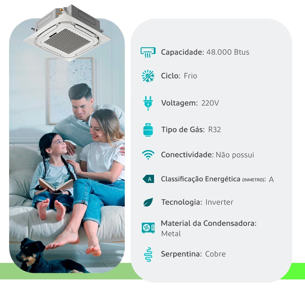 Cassete Electrolux 48.000 BTUs — 220V Frio Inverter — Selo Procel A - vista 2