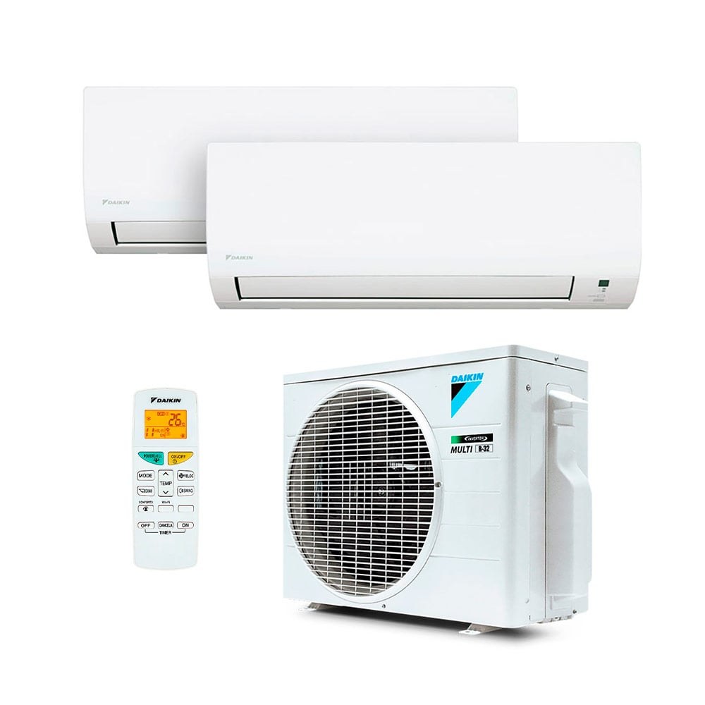 Multi-Split Daikin Bi Split — Cond. 18.000 + 2x 12.000 BTUs 220V Quente/Frio Inverter — Selo Procel A