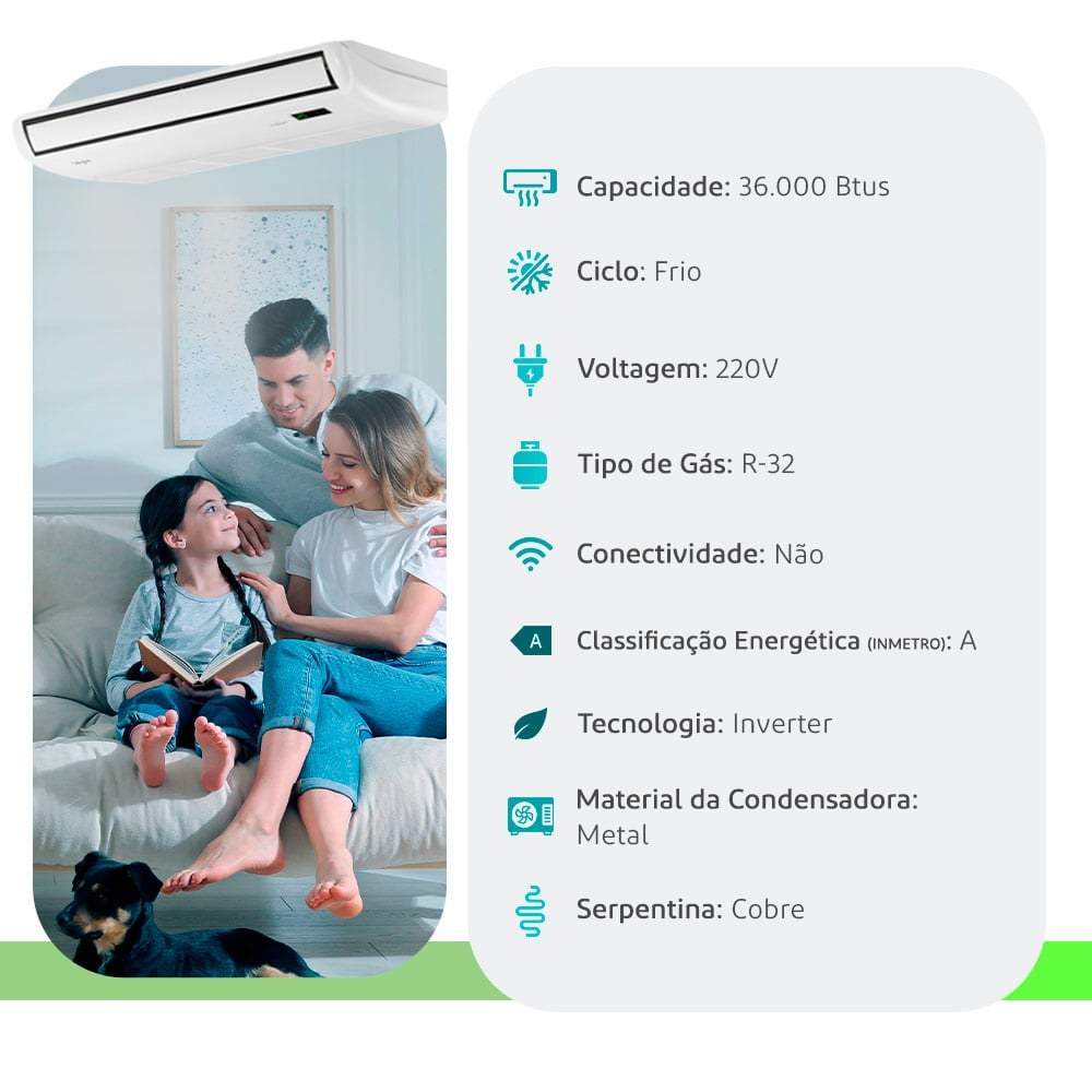 Piso-Teto Elgin • 36.000 BTUs • 220V Frio Inverter — Selo Procel A - vista 2