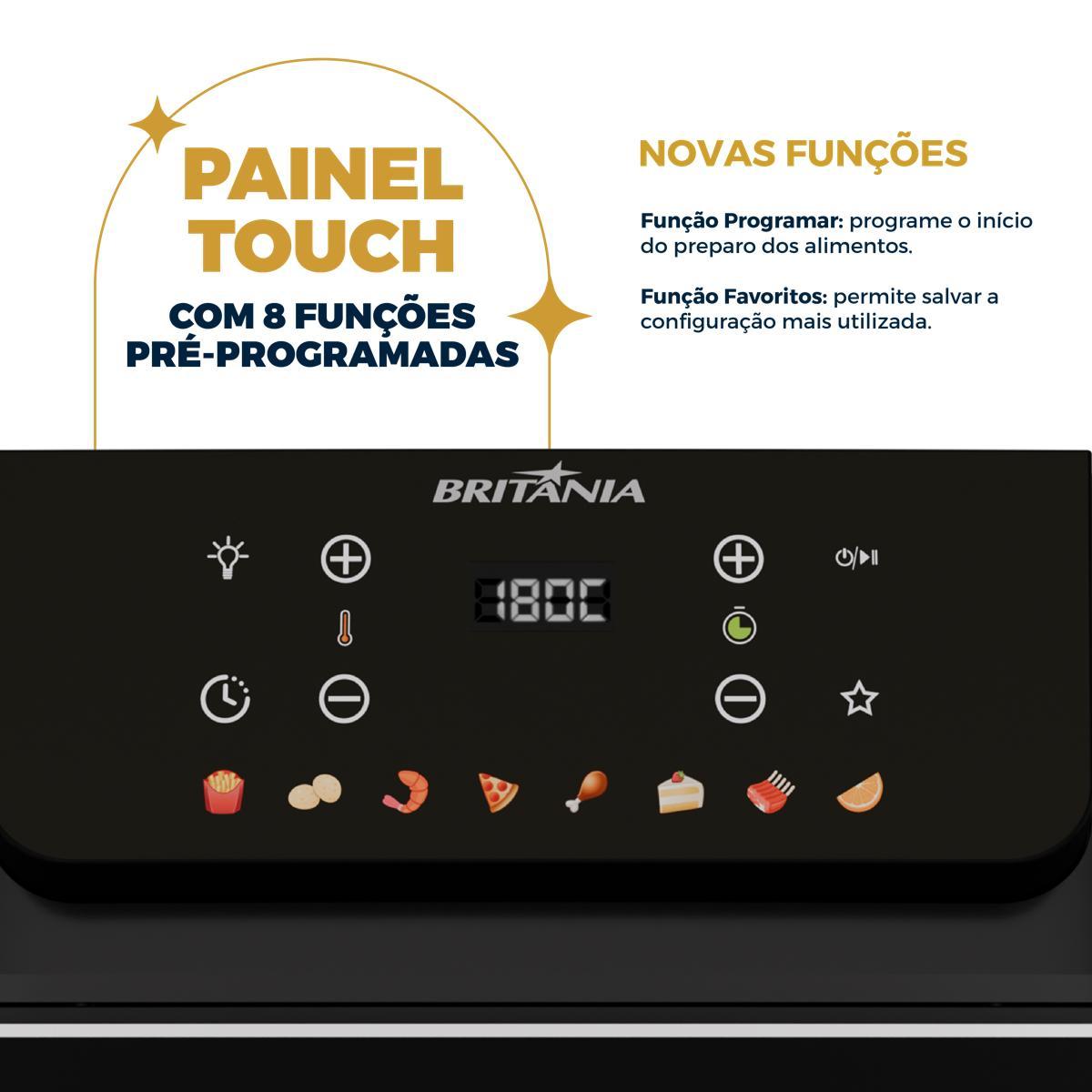 Forno Air Fryer Oven Britânia BAF11A 11L 1800W — Pronta Entrega - vista 3
