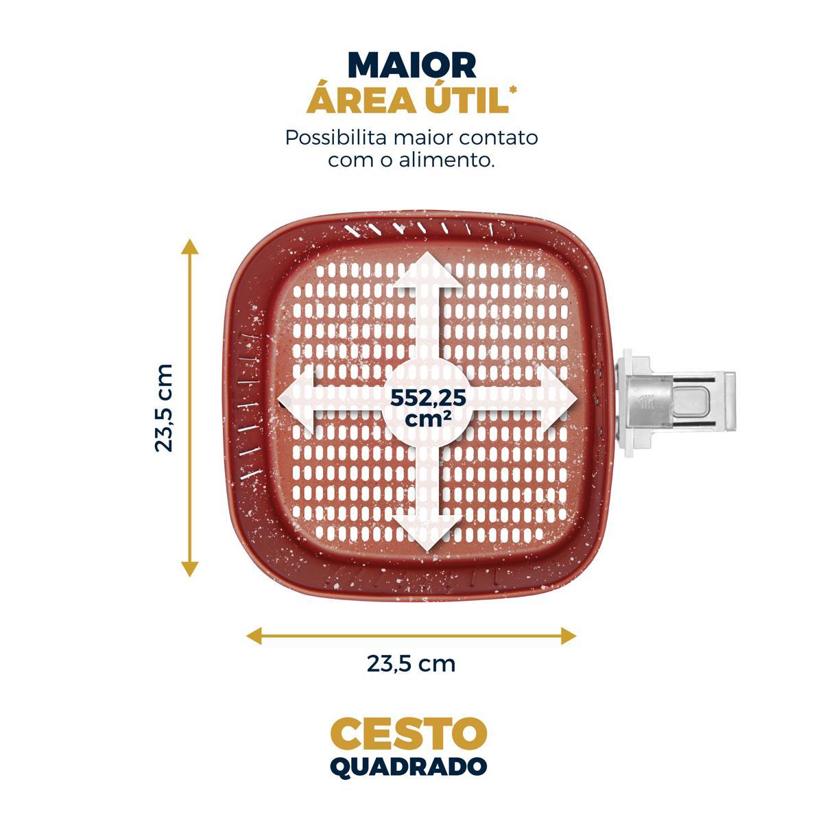 Air Fryer Britânia BAF52 Redstone 5,5L Antiaderente 1500W — Novo Lacrado - vista 3