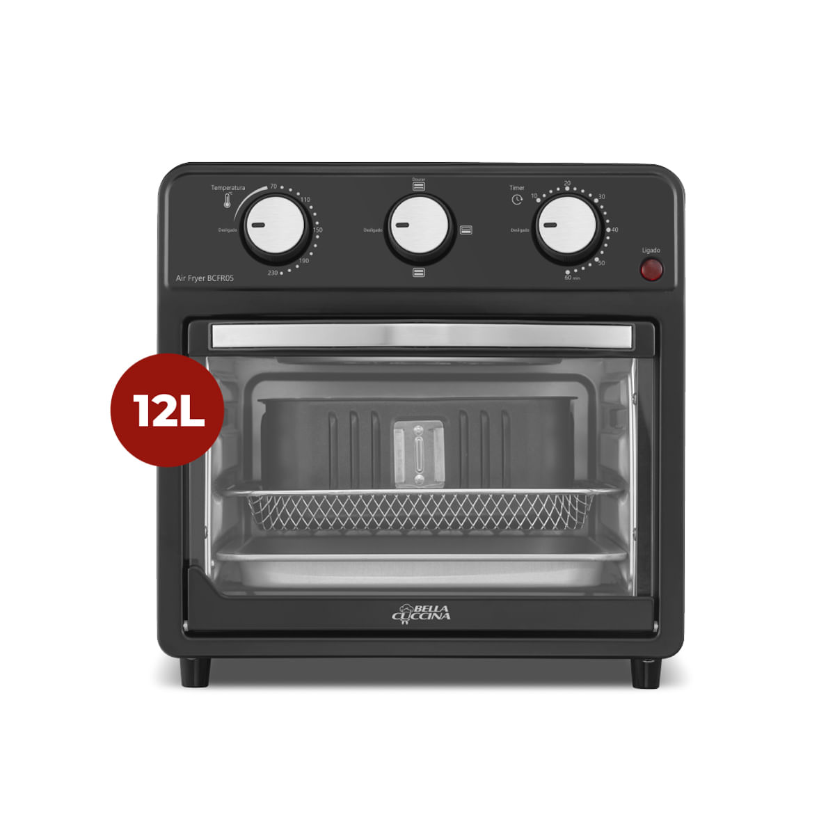 Forno Air Fryer Oven Britânia Bella Cuccina BCFR05 12L 1500W — Novo Lacrado