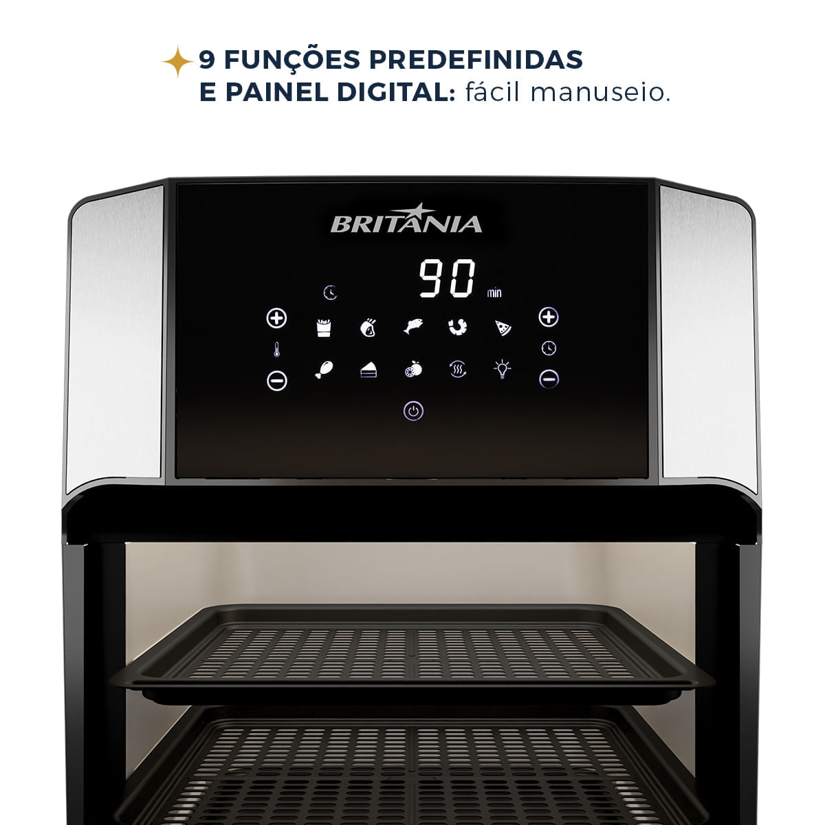 Forno Air Fryer Oven Britânia BFR2100 12L 4 em 1 1800W — Novo Lacrado - vista 4
