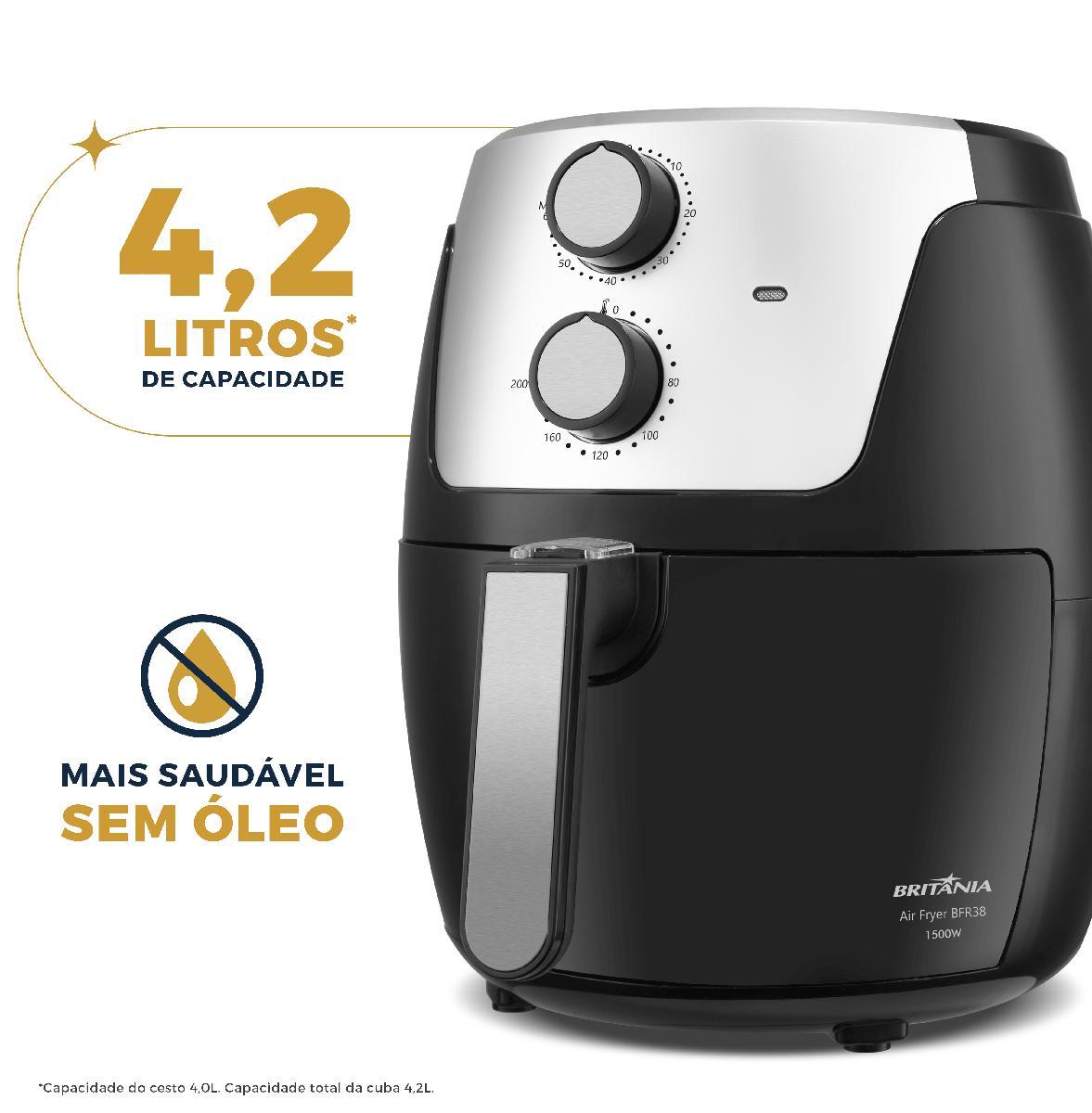 Air Fryer Britânia BFR38 4,2L Dura Mais 1500W — Novo Lacrado - vista 3
