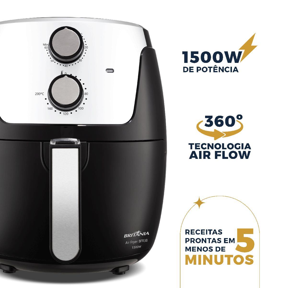 Air Fryer Britânia BFR38 4,2L Dura Mais 1500W — Novo Lacrado - vista 4