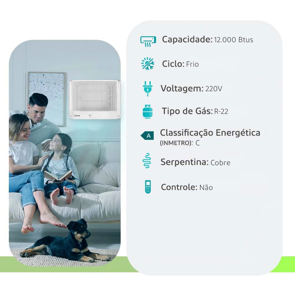 Consul Ar de Janela 12.000 BTUs 220V Frio — Classe C - vista 2