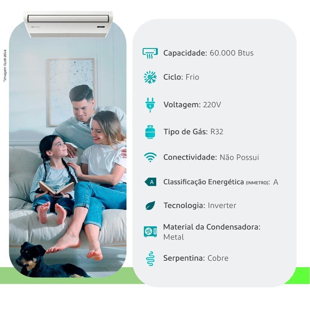 Piso-Teto Electrolux • 60.000 BTUs • 220V Frio Inverter — Selo Procel A - vista 2
